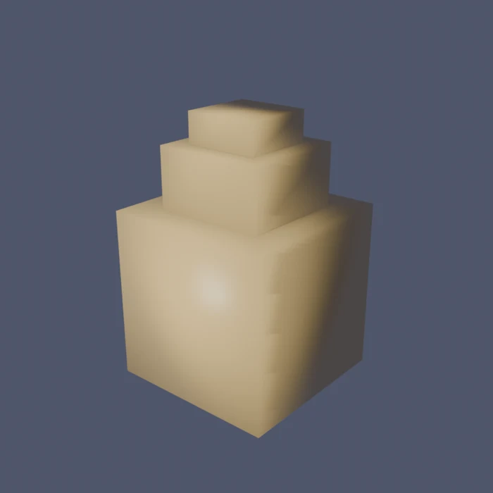 Ступінчастий кутастий блок-заготовка купола, зроблена з куба через Inset і Extrude